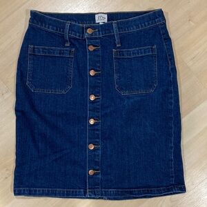 J. Crew Women's Button-Front Denim Skirt - Dark Blue Sz 31
